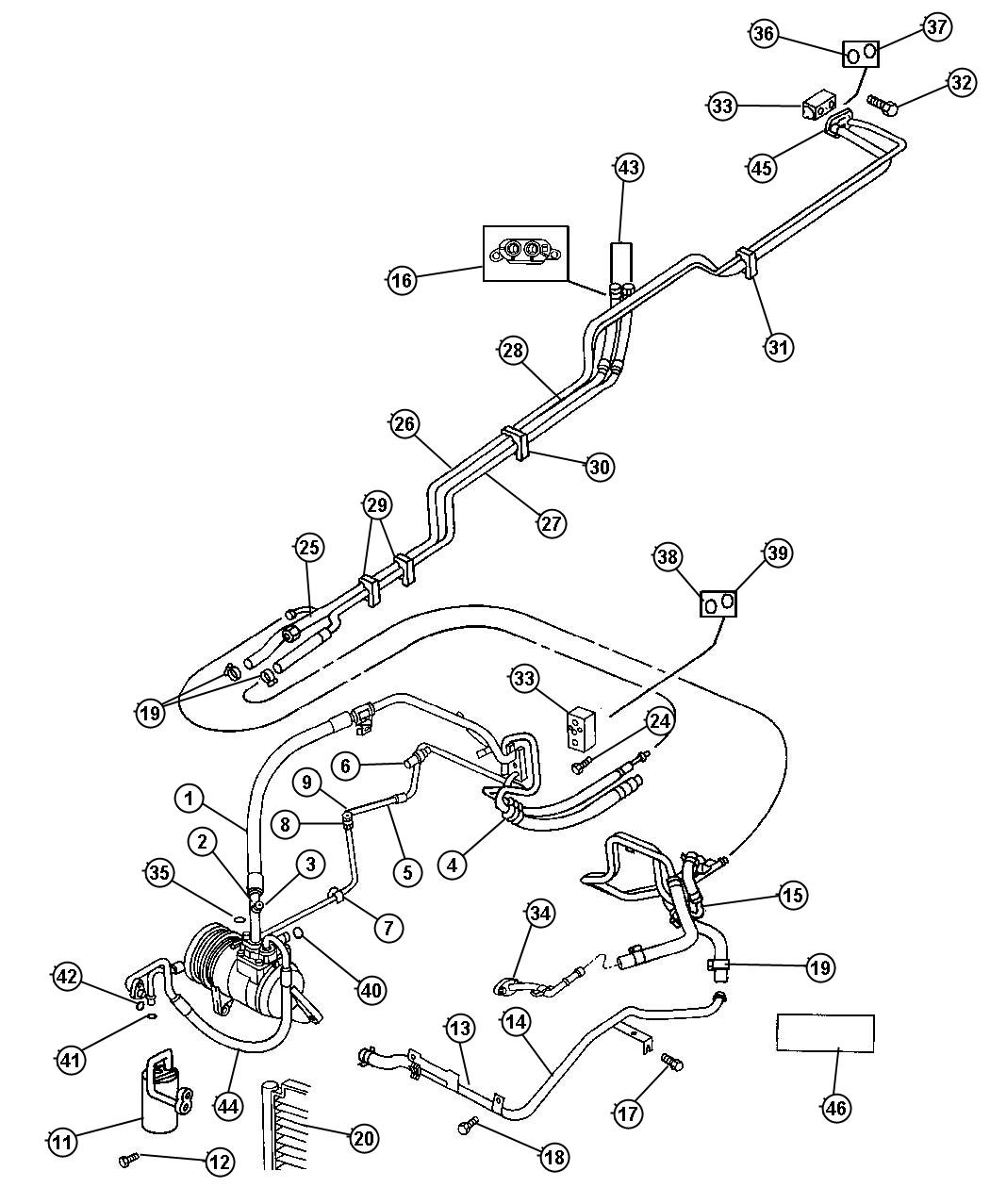 Chrysler Town Country Line A C Suction Auxiliary A C Aa