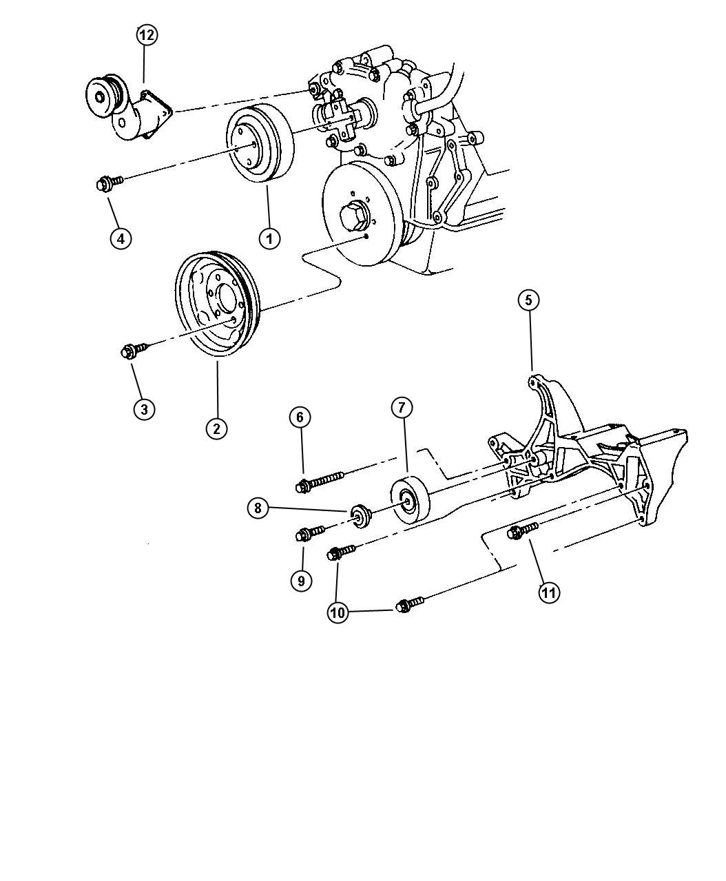 Jeep Grand Cherokee Bushing. Idler pulley. Belt tensioner pulley ...