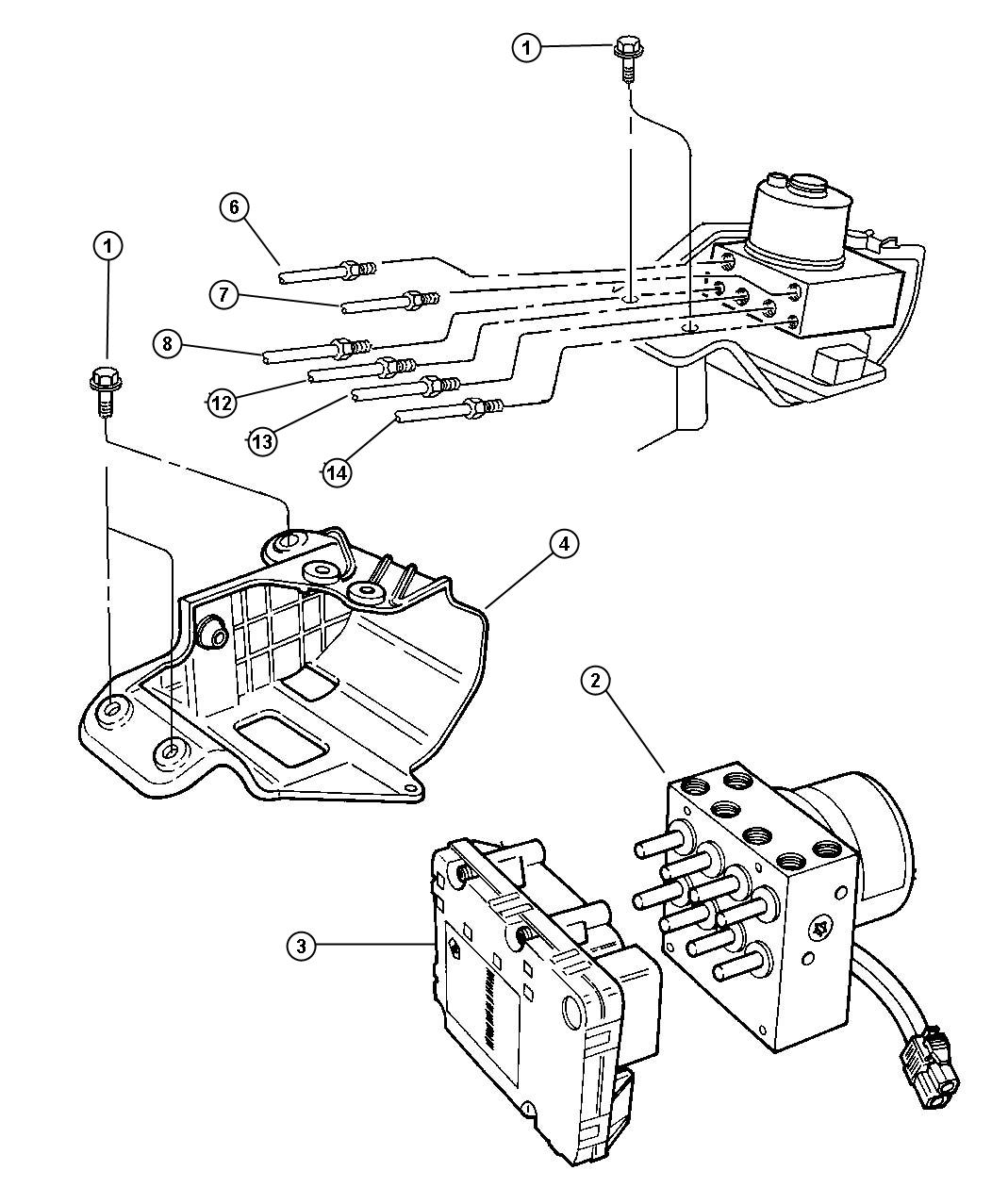 2000 Dodge Grand Caravan Tube. Brake, brake master cylinder, master