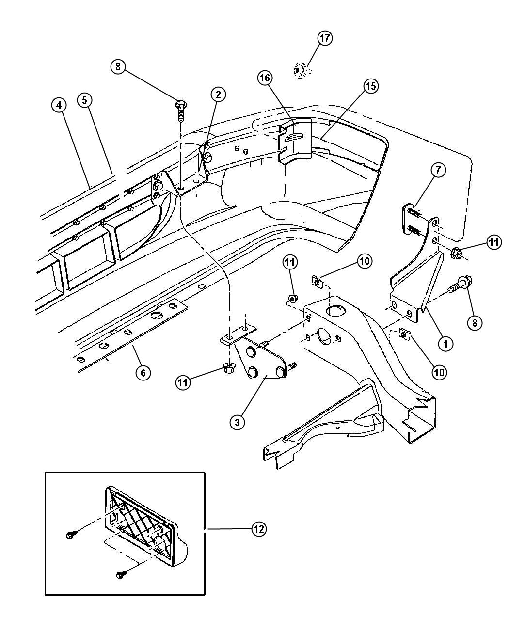 2001 Dodge Dakota QUAD CAB 4.7L V8 A/T Fascia. Front - 05073221AA ...