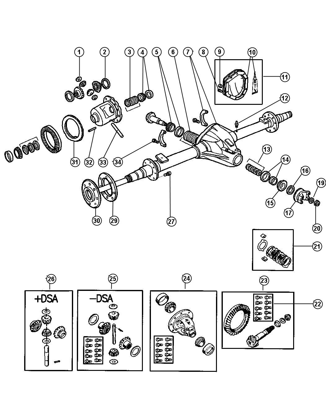 2001 Dodge Ram 1500 Shim, shim kit. Differential, differential bearing