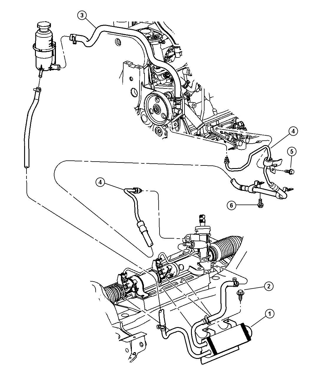 Chrysler PT Cruiser Cooler. Power steering. Note: for cooler hoses ...