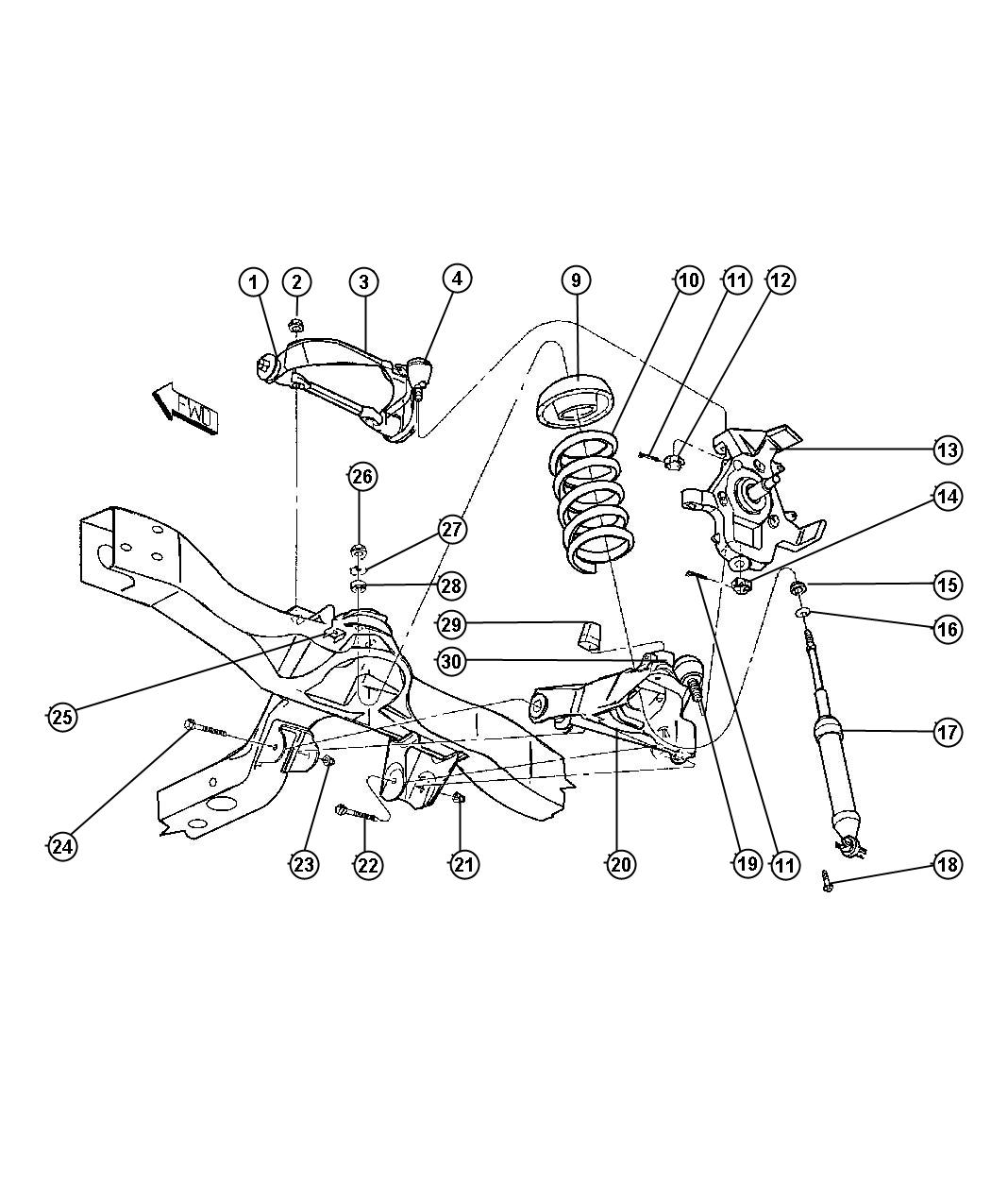 Dodge Dakota Used for: BOLT AND RETAINER. 562-18x2.07. Mounting, Upper ...