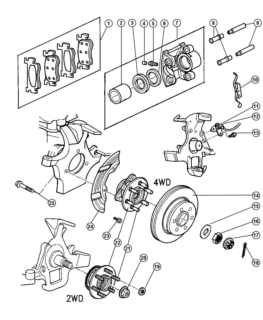 2000 Dodge Dakota Caliper. Right. Disc brake. Reman loaded brake