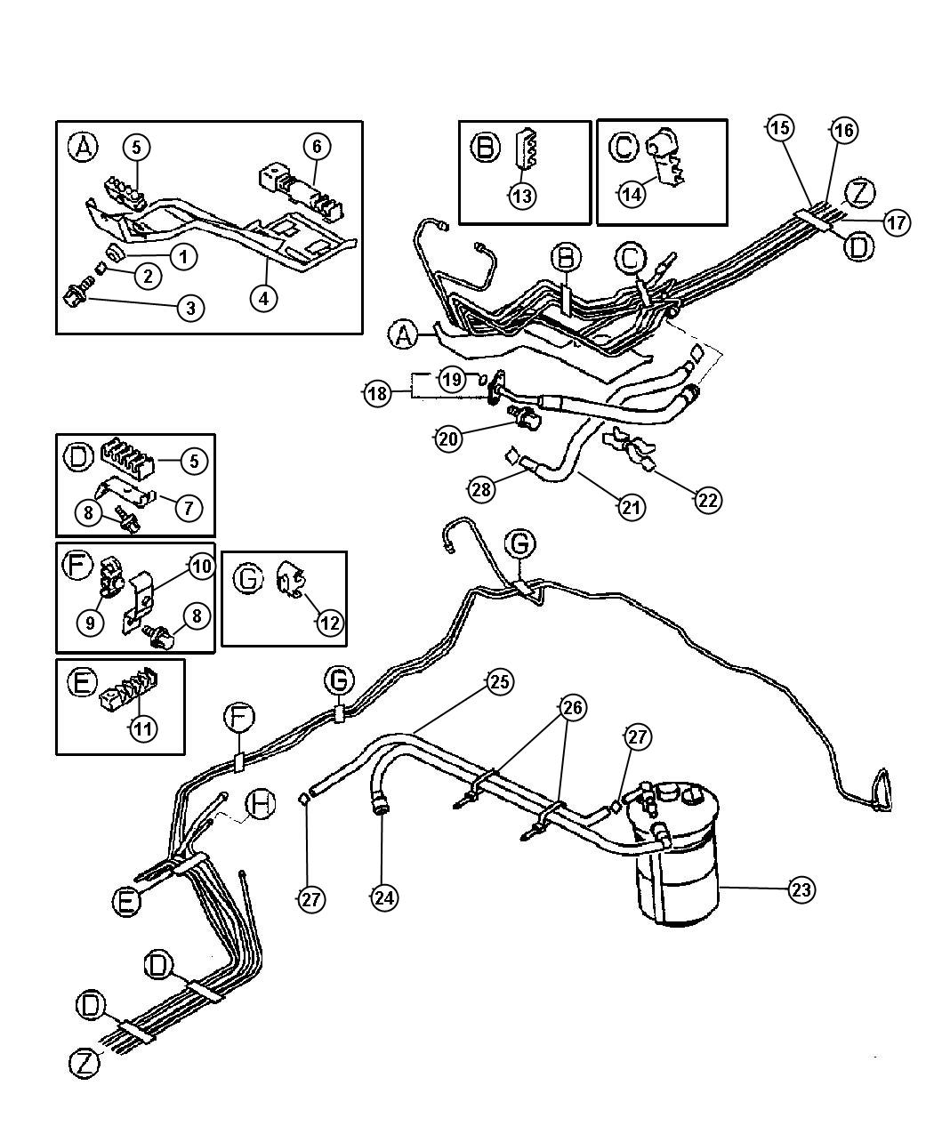 1997 Dodge Ram 1500 Clip Fuel Line 46 2 Tube Clutch Mcyl Mb082164 Myrtle Beach Sc 