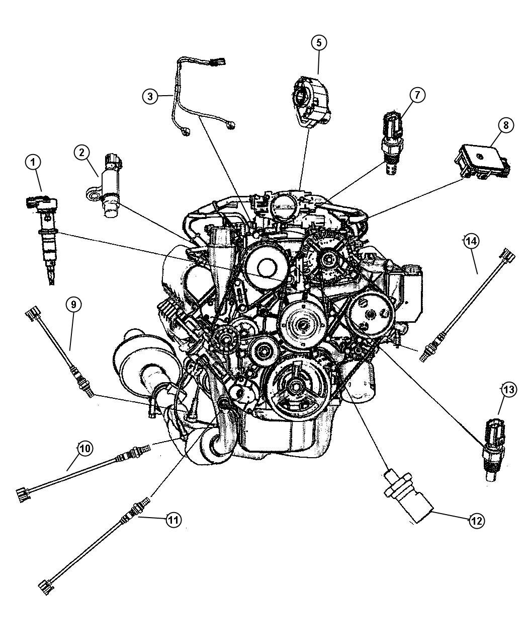 Jeep Grand Cherokee Sensor. Crankshaft position. Sensors, engine