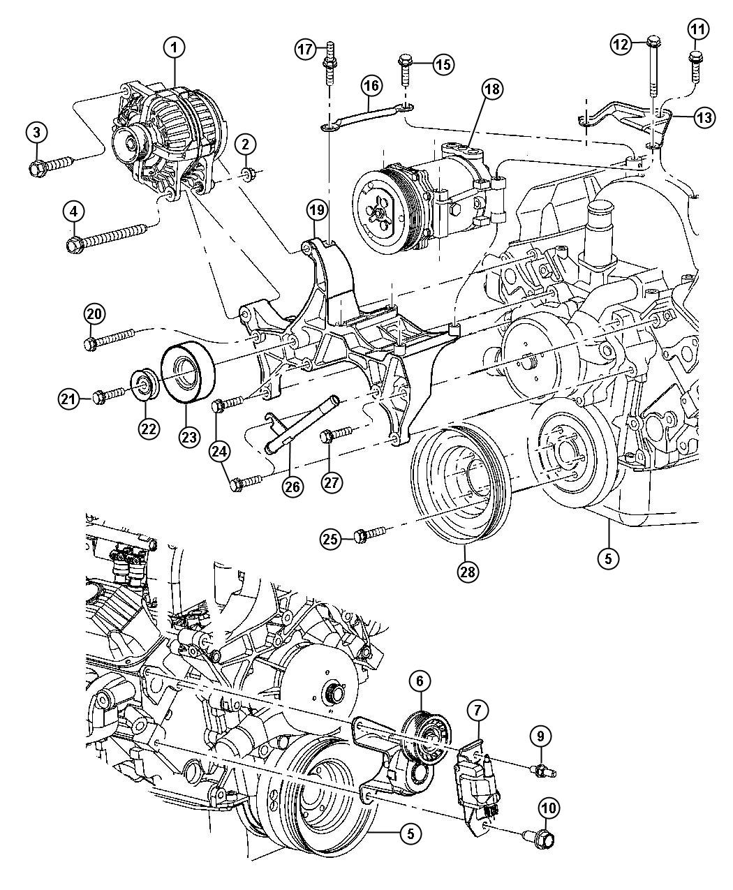 2000 Dodge Ram 1500 Tensioner. Belt. [emissions - export], [emissions