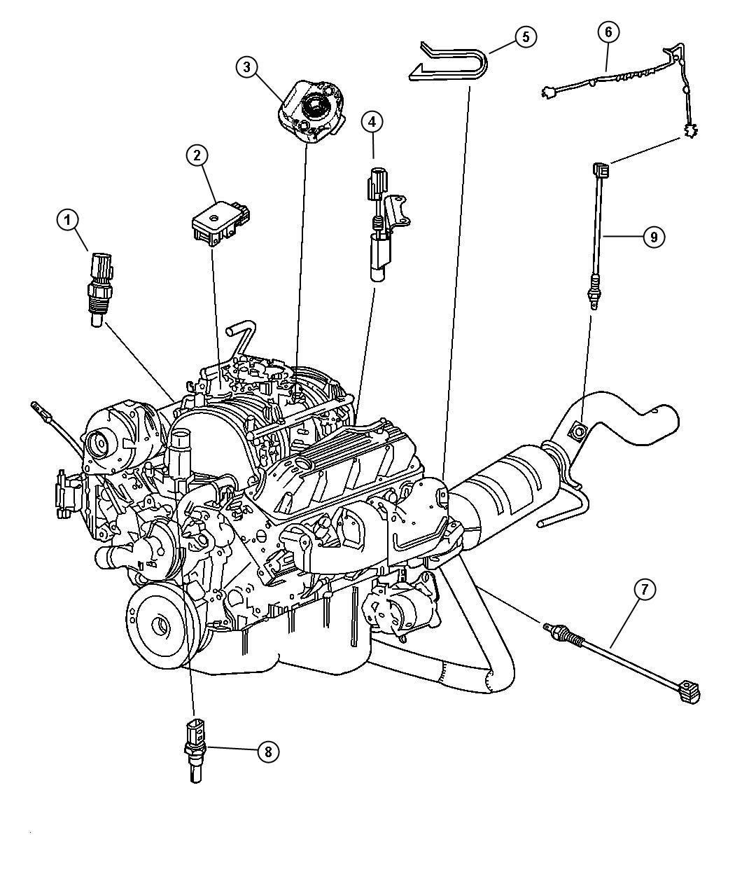 1993 Dodge Dakota Sensor. Coolant temperature. Torque converter ...