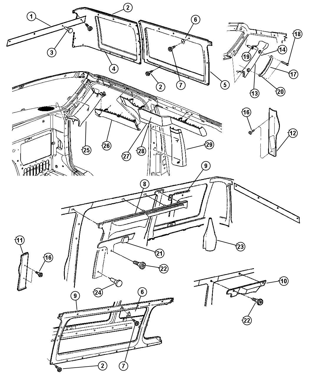 Dodge Dakota Molding. Windshield garnish. Left. [dv]. Trim: [all trim ...