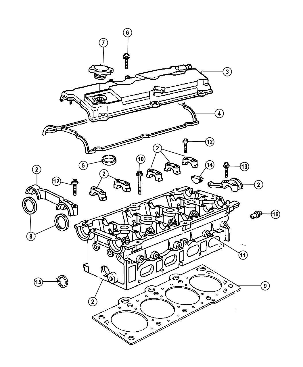 Chrysler PT Cruiser Gasket. Cylinder head. Left. Engine, dohc