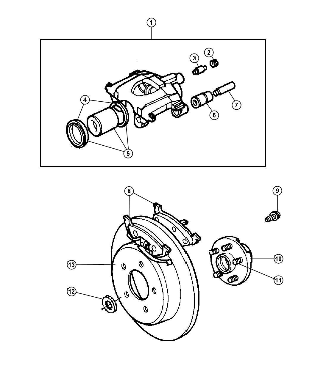 Dodge Caravan Pad kit. Rear disc brake. Mopar vline part V2013948AD