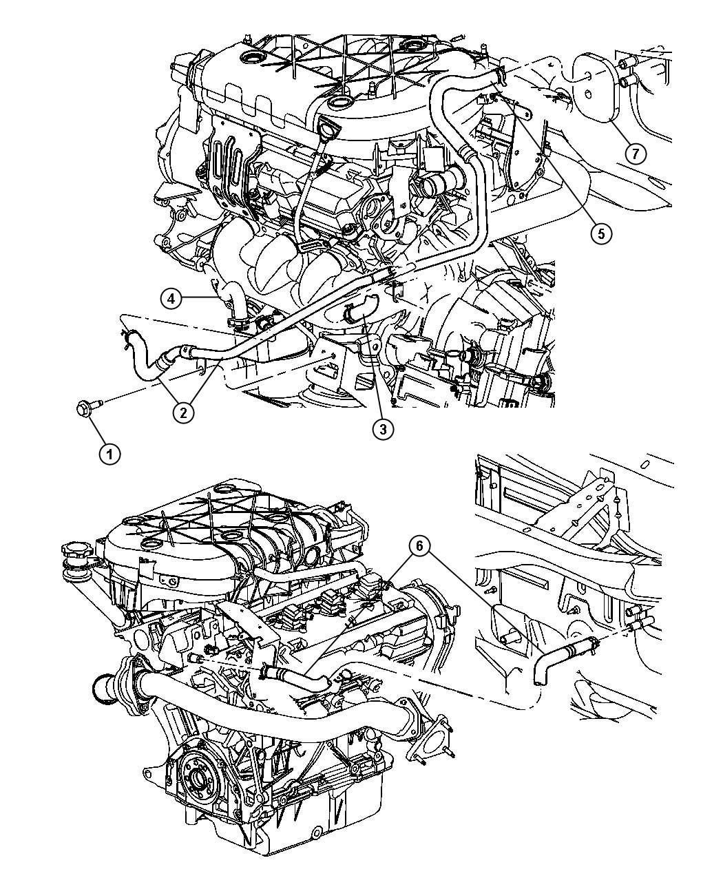 2001 Dodge Caravan Hose. Oil cooler outlet. Heater, plumbing, engine ...