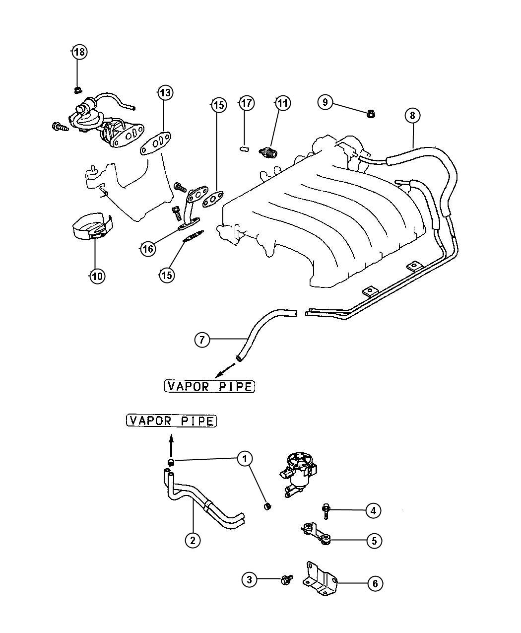 Chrysler Sebring Solenoid. Proportional purge. Engine, control