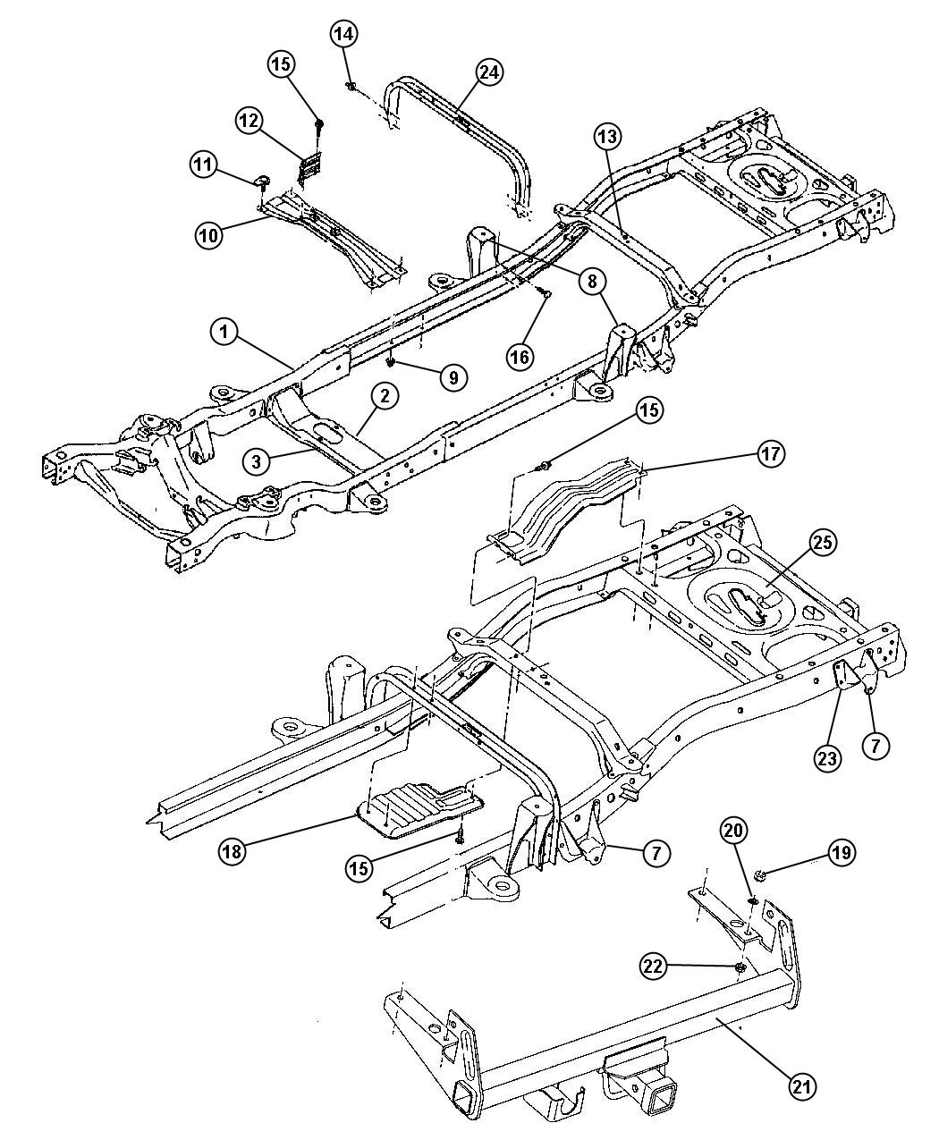 Dodge Dakota Crossmember. Front axle. Skid plate. Front axle skid plate ...