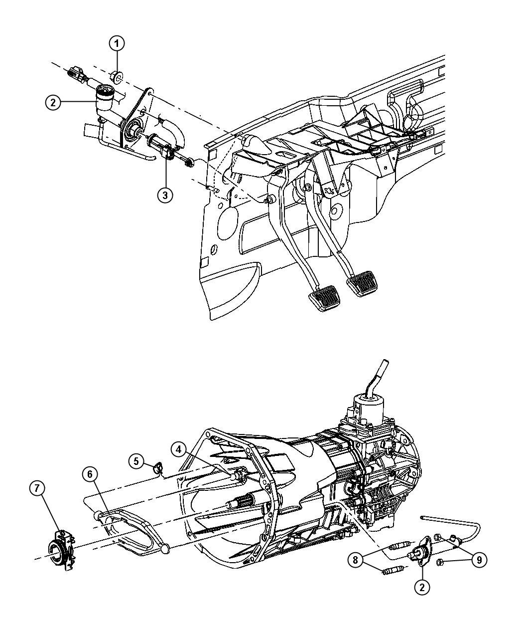 2006 Jeep Liberty Hydraulic control. Clutch actuator - 52129182AG