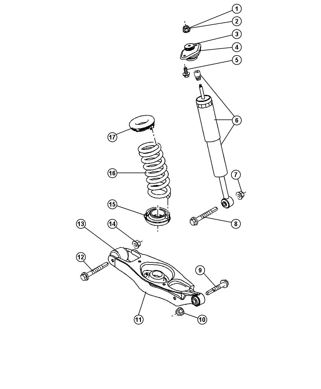 2007 Dodge Charger Shock absorber. Suspension. Rear - 04895682AB ...