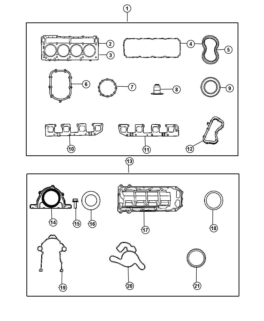 2007 Chrysler 300 C 5.7L HEMI V8 Gasket. Engine oil pan, oil pan ...