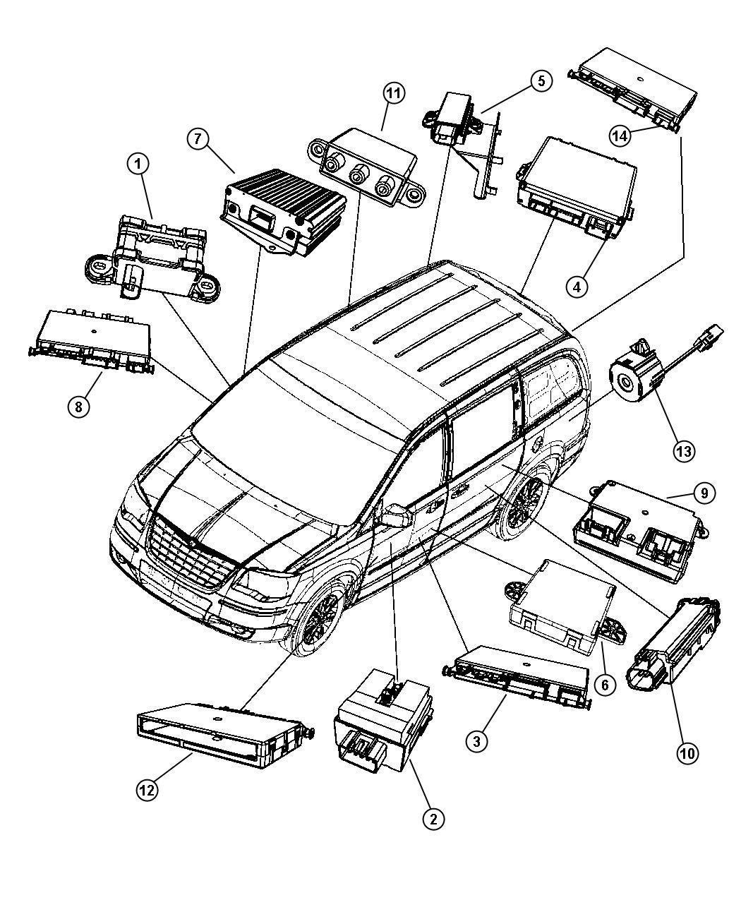 2008 Dodge Grand Caravan Module. Heated seat. Trim: [vinyl low-back