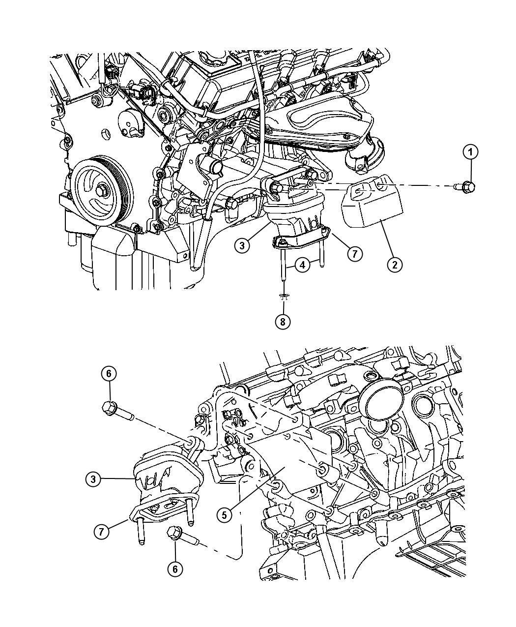 Dodge Charger Cushion. Engine support. Left, left side, right, right ...