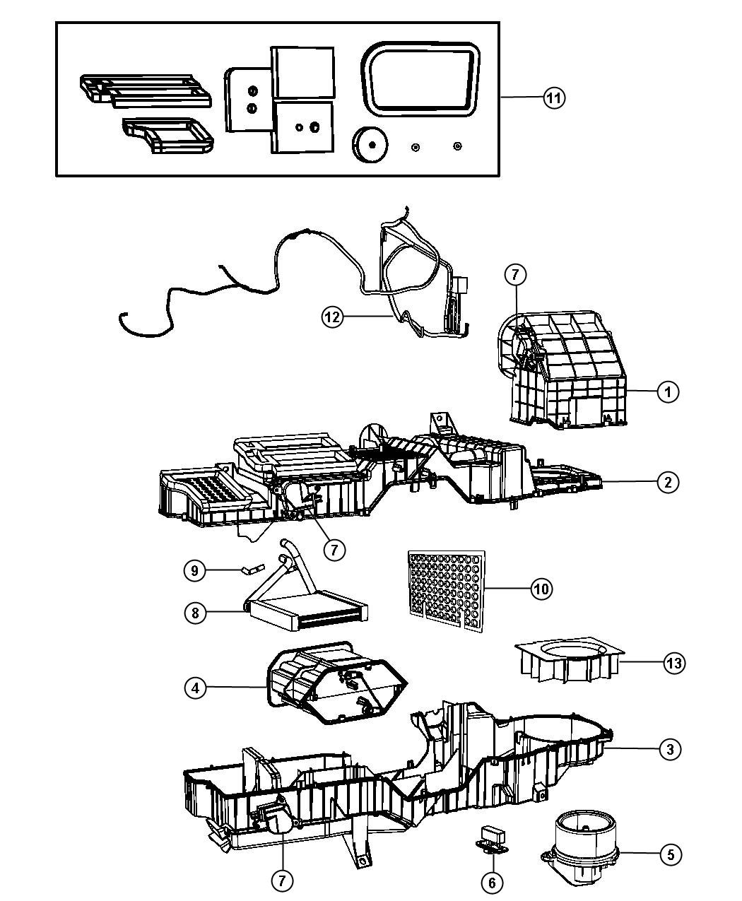 Dodge Ram Housing A C And Heater Lower Air Zone Dual Ab Mopar Parts Inc