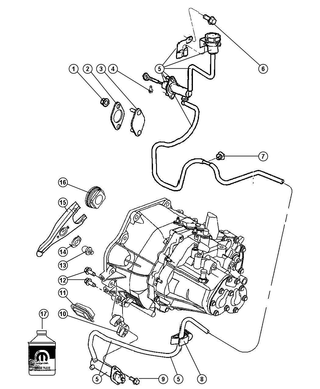 Chrysler PT Cruiser Actuator. Hydraulic clutch. Transmission, lhd ...