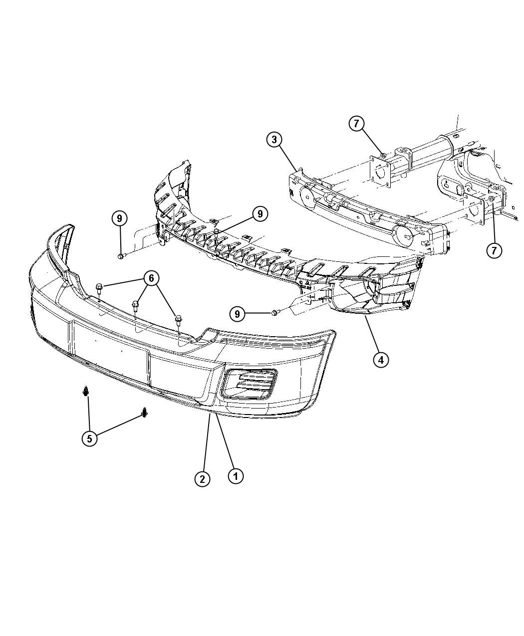 Dodge Dakota Fascia. Front. Primed. [[body color front fascia, fog ...