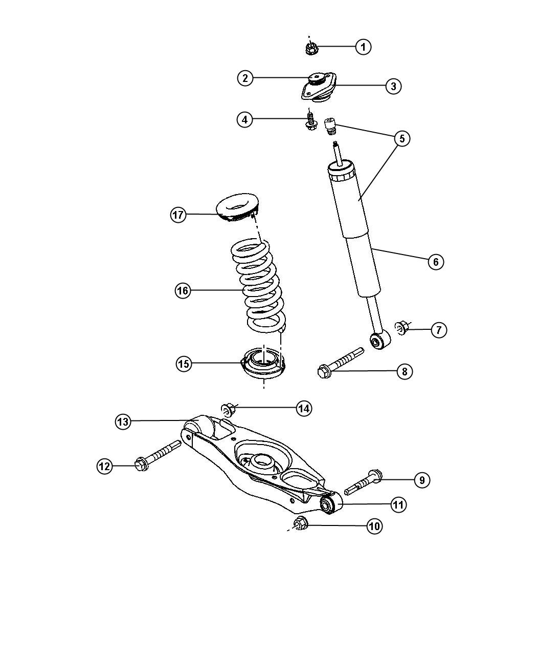 Chrysler 300 Shock absorber. Suspension. Rear. [4-whl indep. Touring ...