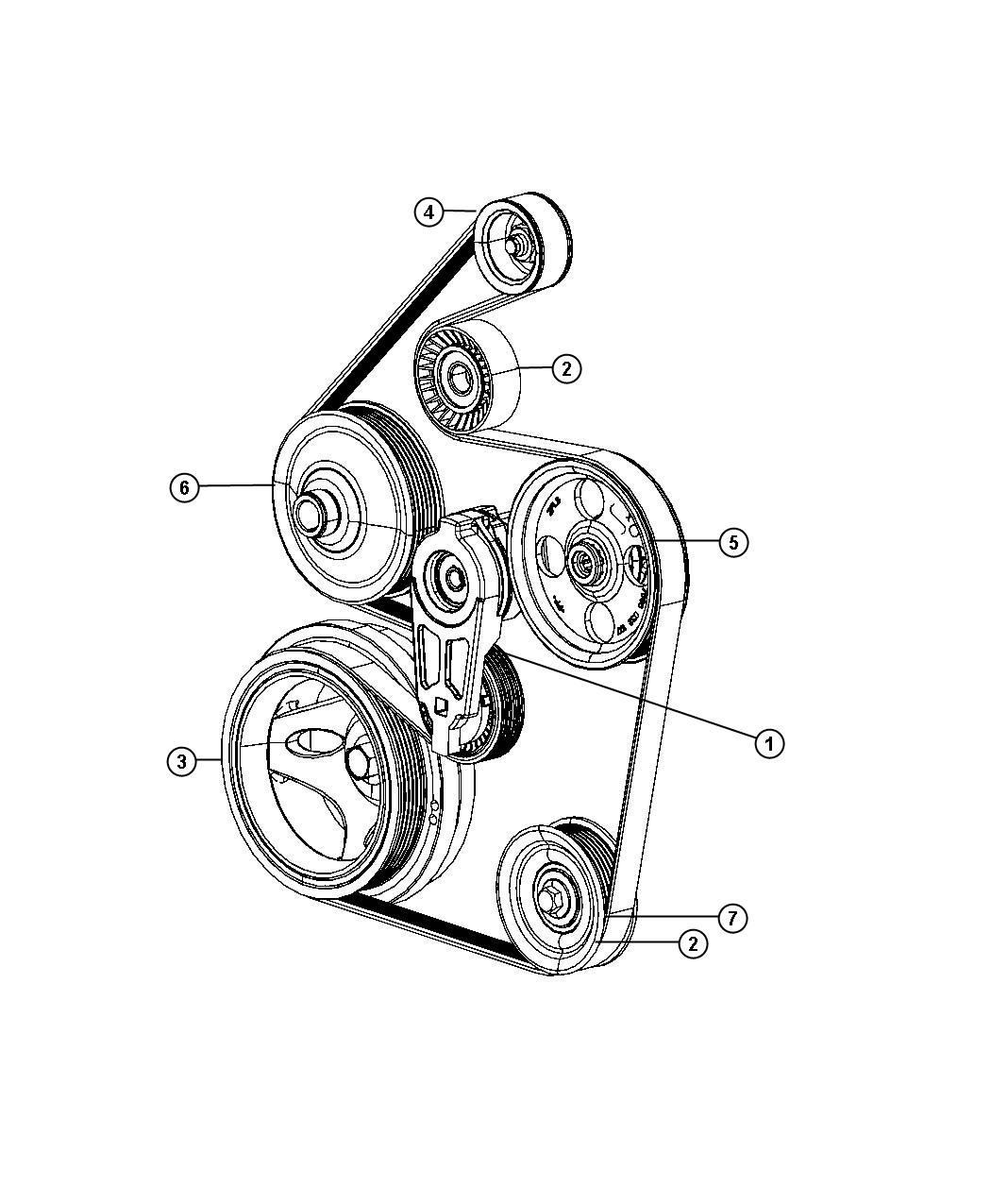 Dodge Ram 3500 Tensioner. Belt. After 10/07/2003, after 12/16/03 ...