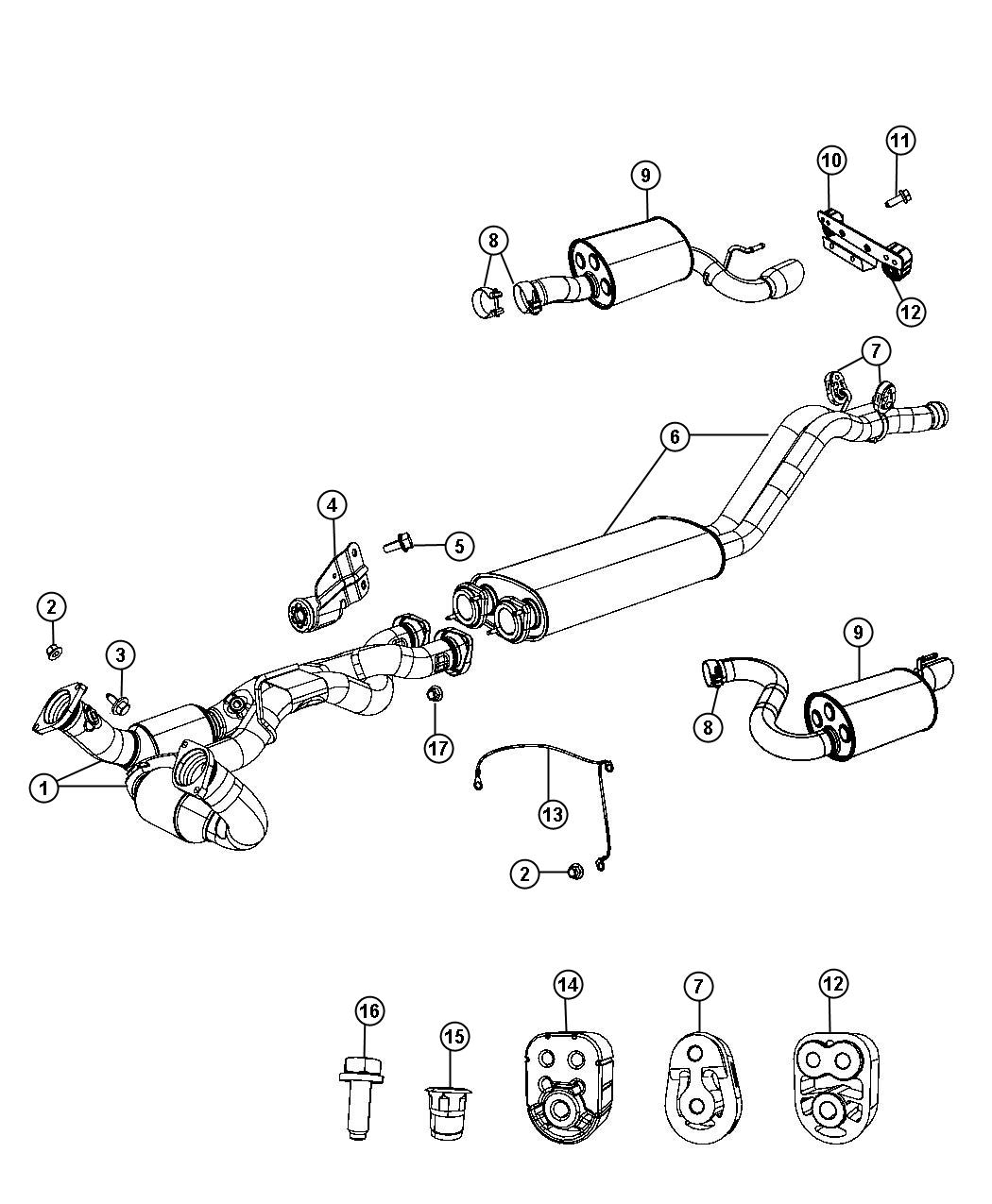 2004 Jeep Grand Cherokee Strap. Ground. Exhaust 56038740AE Myrtle