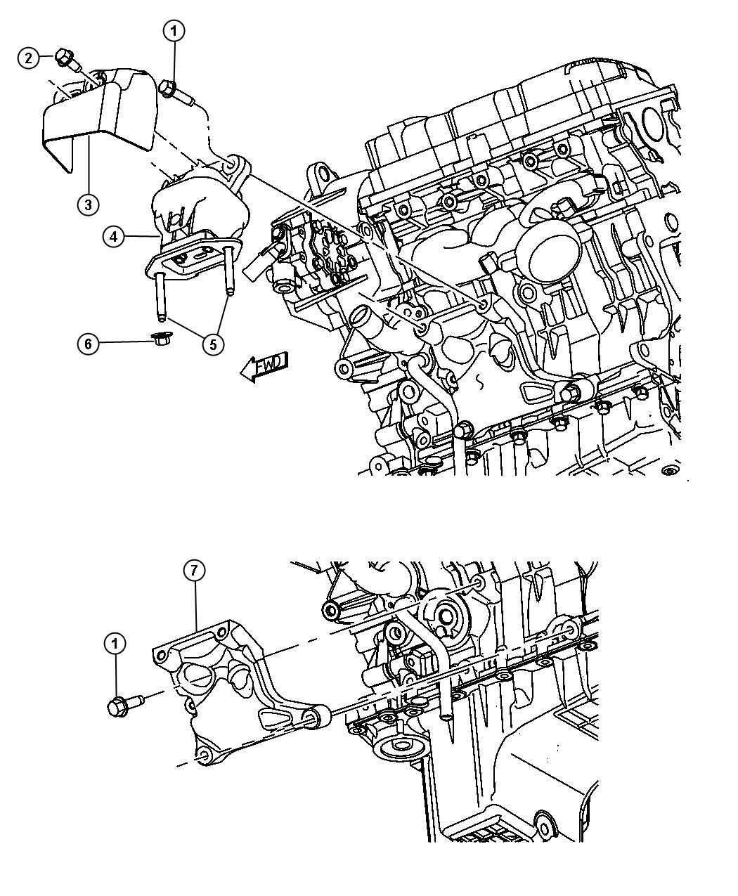 Dodge Challenger Cushion. Engine support. Left, left side, right, right