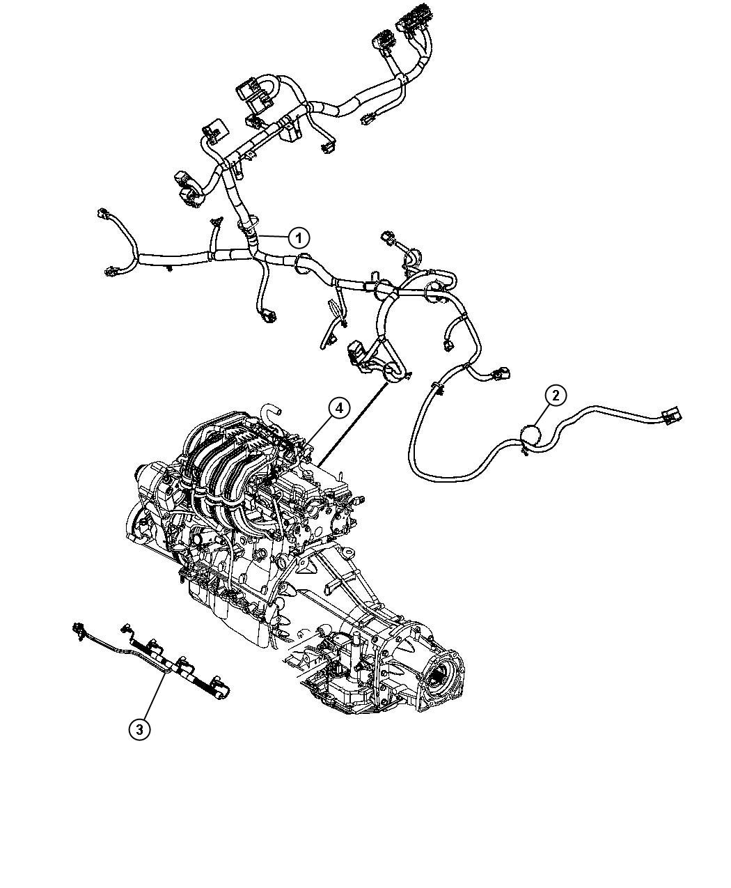 68058652AA - Mopar Wiring. Engine. [6-speed manual nsg370 transmission