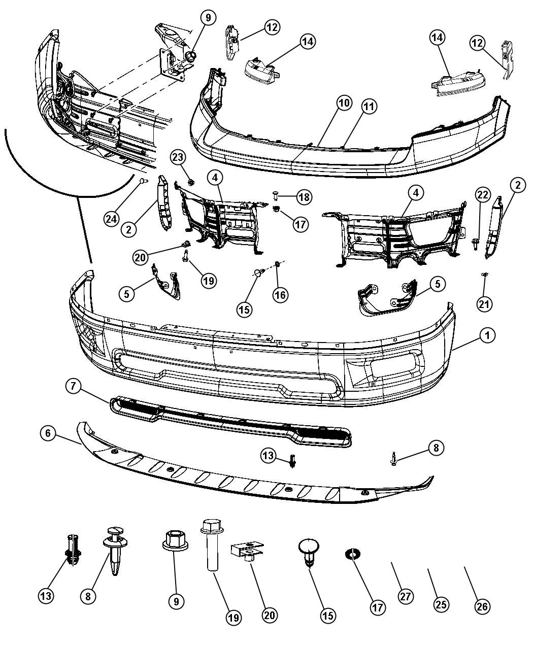 2020 Ram 2500 Bracket kit. Fog lamp, fog light - 68054374AC | Myrtle ...