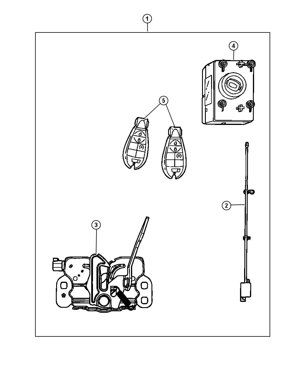 Jeep Grand Cherokee Transmitter. Integrated key fob. Trim: [all trim