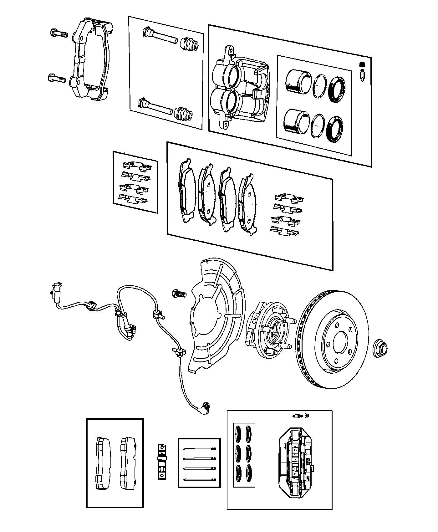 2014 Jeep Grand Cherokee Pad kit. Front disc brake. Magneti marelli