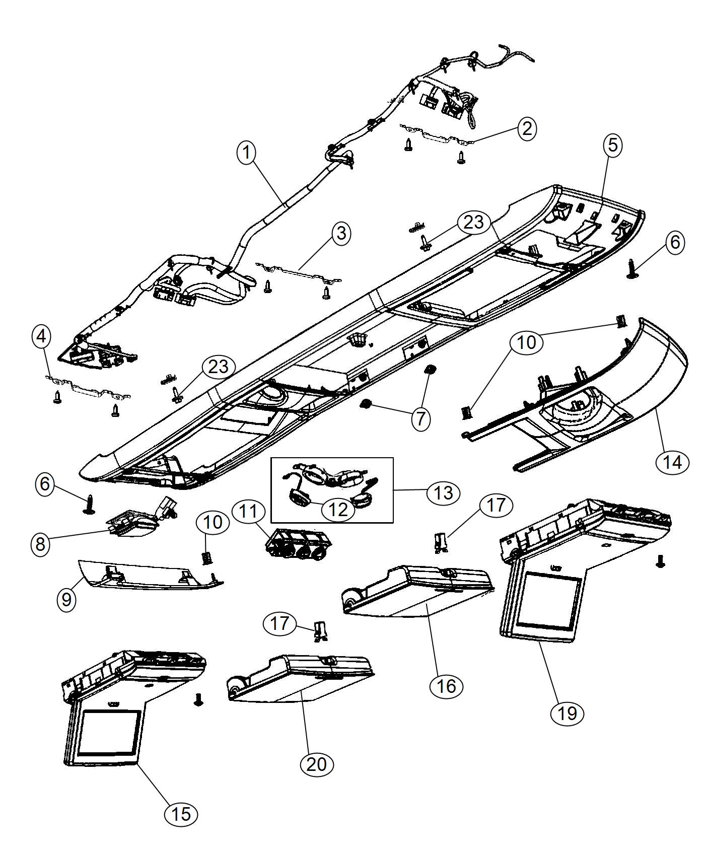 Ram C/V Bracket. Overhead console. Front - 05028731AB | Myrtle Beach SC