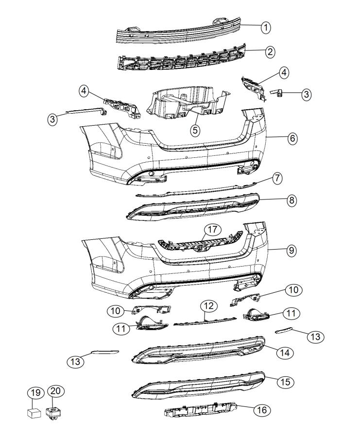 2015 Chrysler 200 Reinforcement. Rear bumper. Mopar, frame - 68096065AA ...