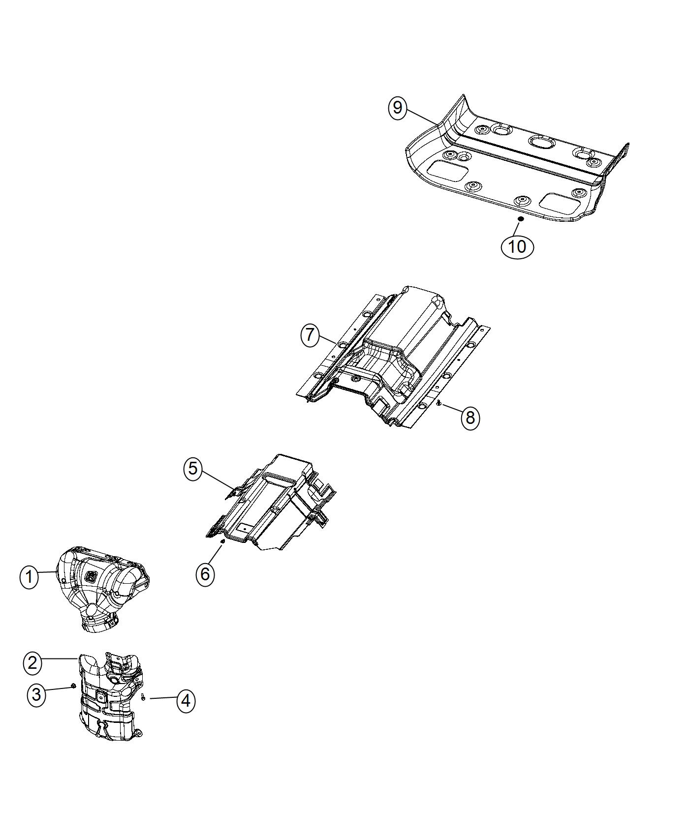 2016 Jeep Cherokee Shield. Exhaust. Front pipe or converter. Lower ...