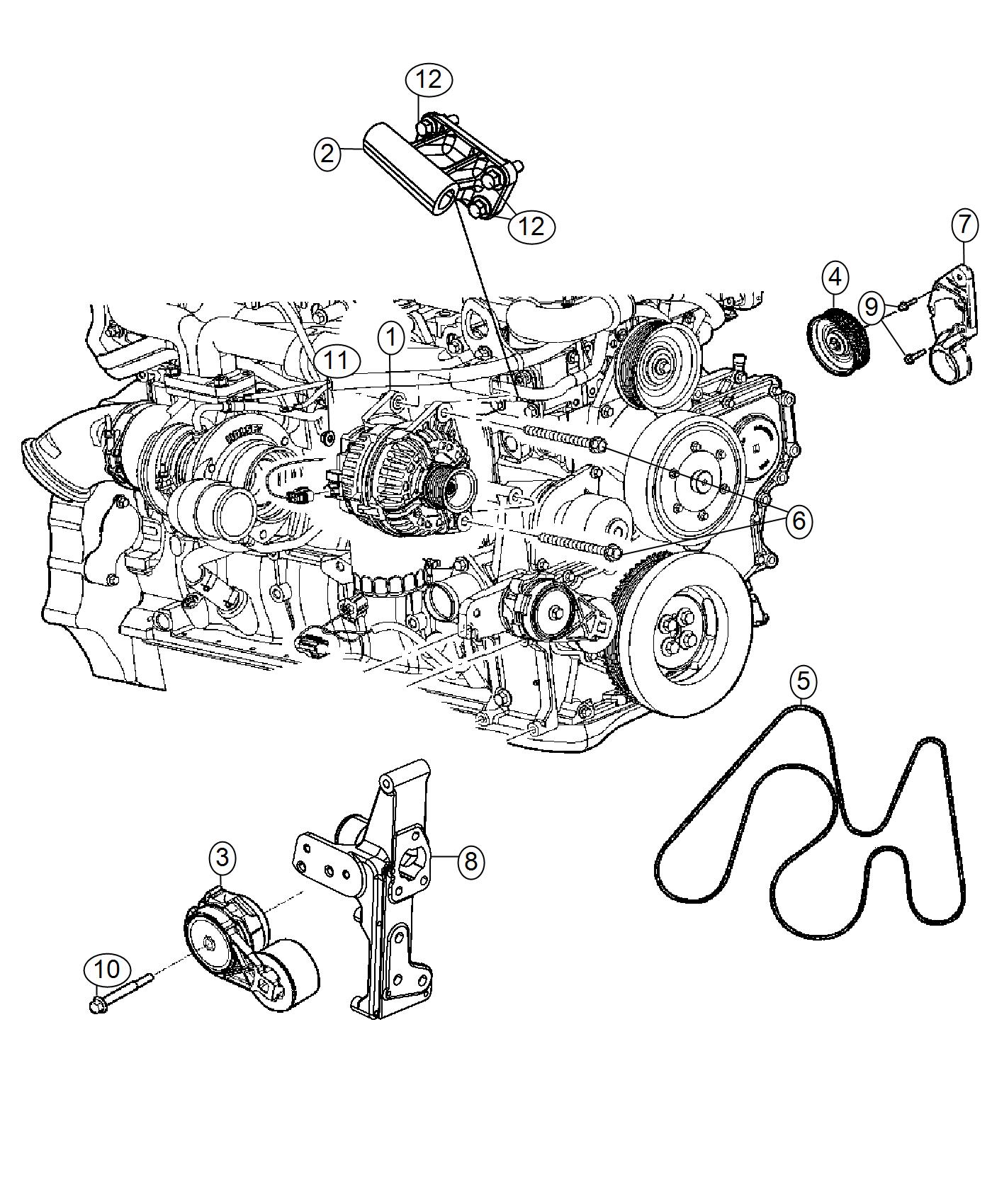 Ram 2500 Bracket. Alternator. [dual alternators rated at 440 amps ...