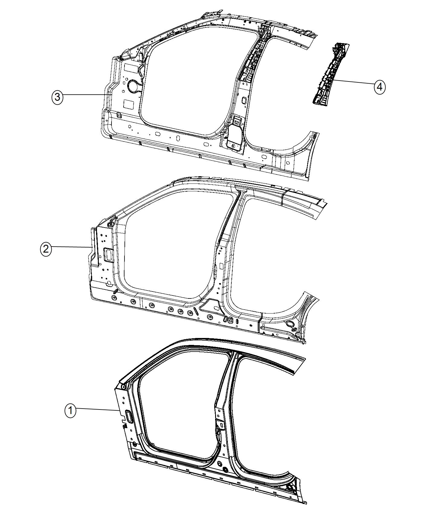 2016 Dodge Charger SE Reinforcement. Sill. Right. Panel, front ...