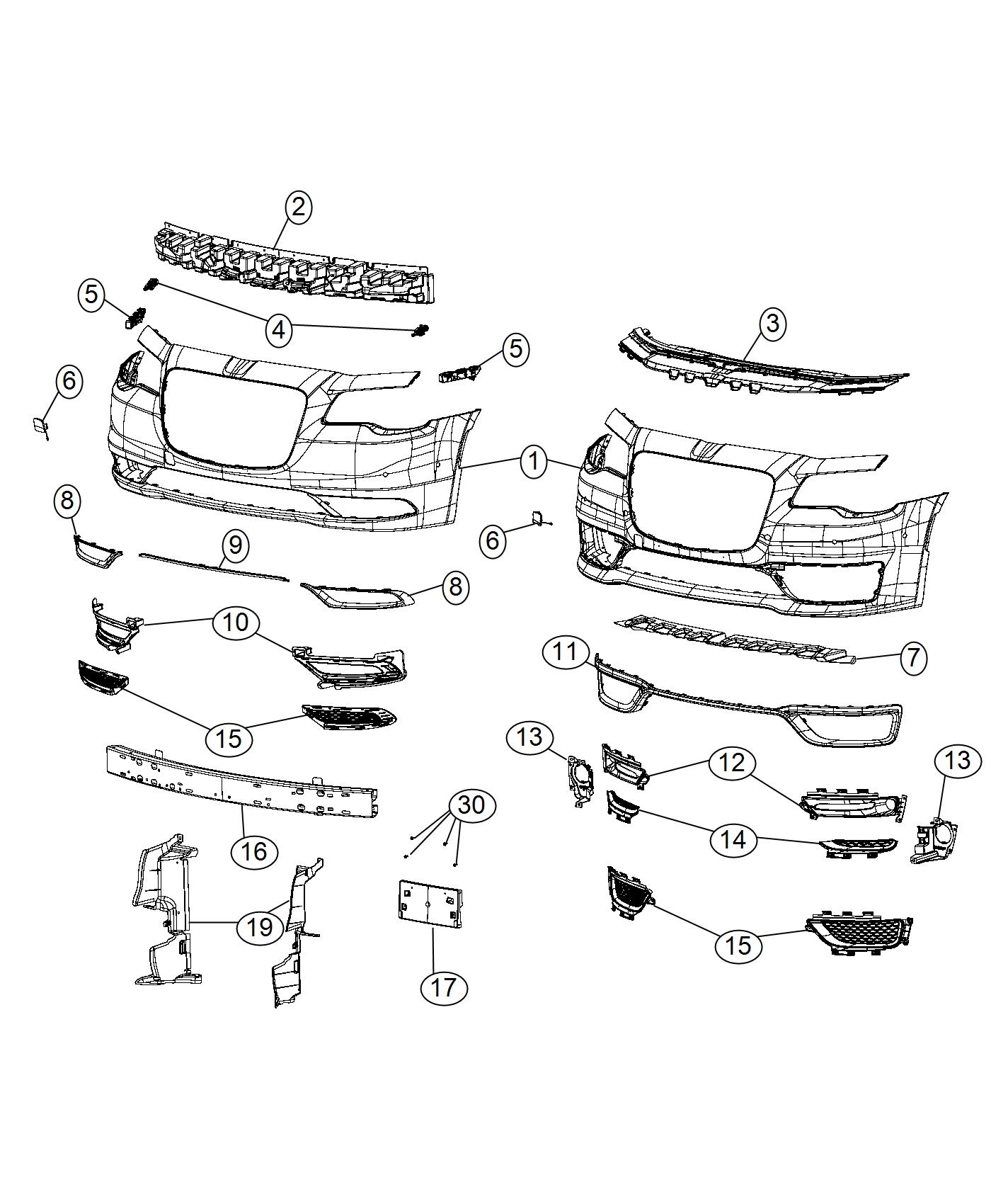 2014 Dodge Charger Front Bumper Parts