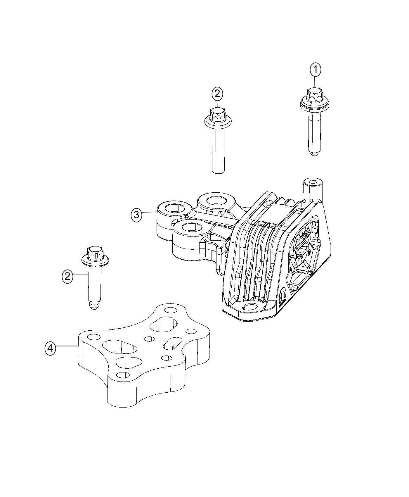 2016 Jeep Renegade Damper, isolator. Engine mount. Rear. After 12/18