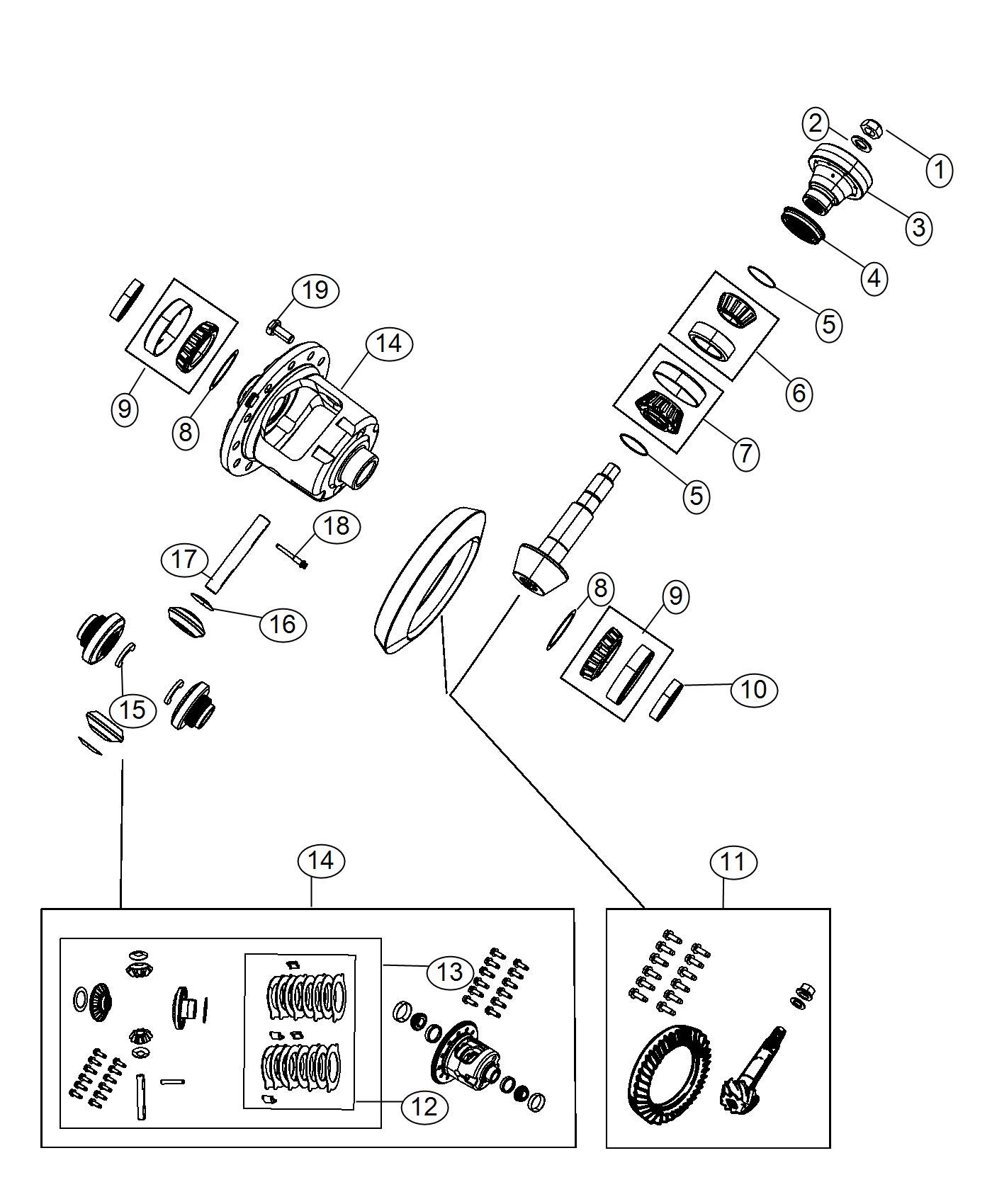 Dodge Ram 1500 Case assembly, case kit. Differential. Rear - 05137574AB ...