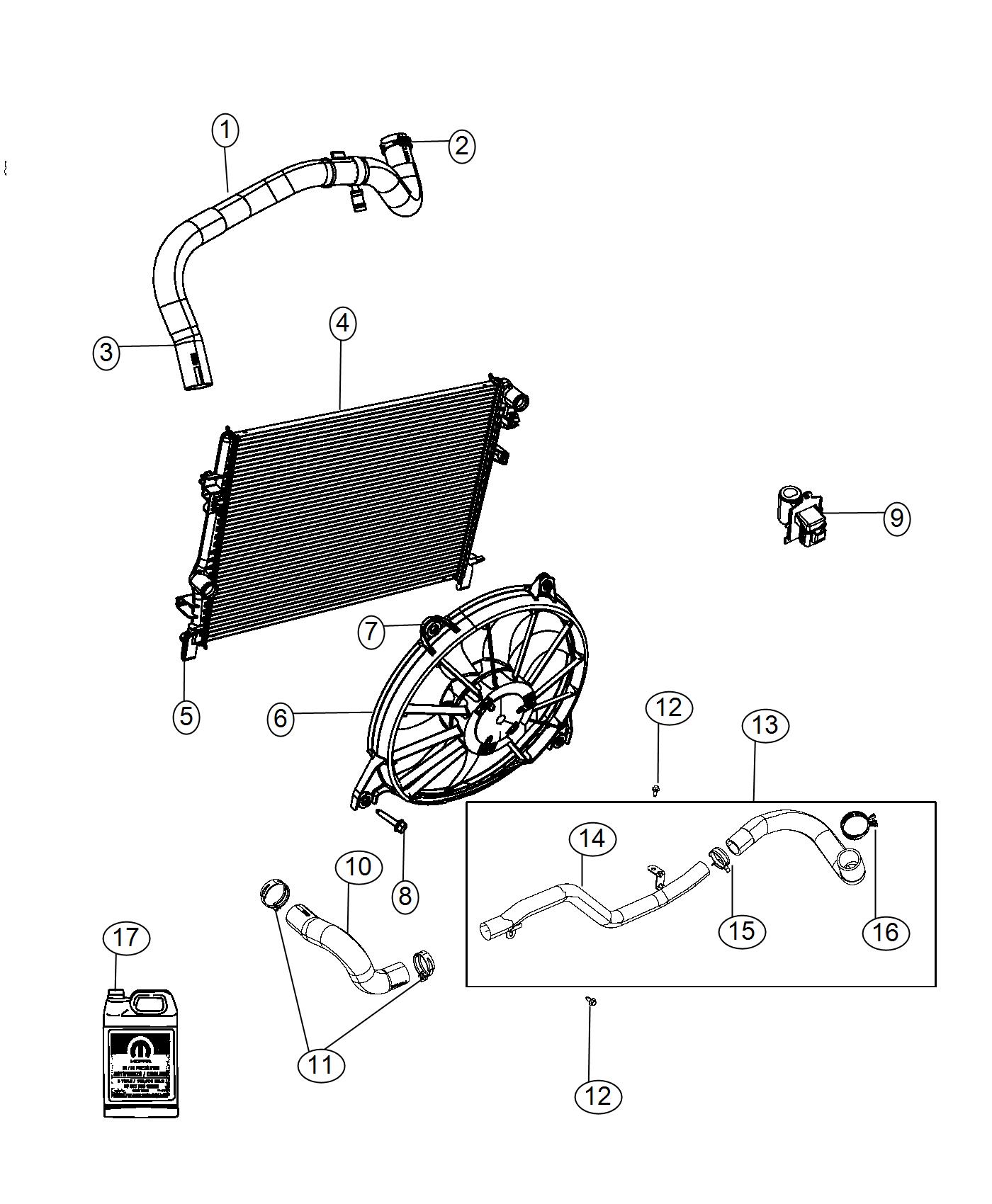 2017 Dodge Journey Hose. Radiator inlet. Related, mopar, module ...