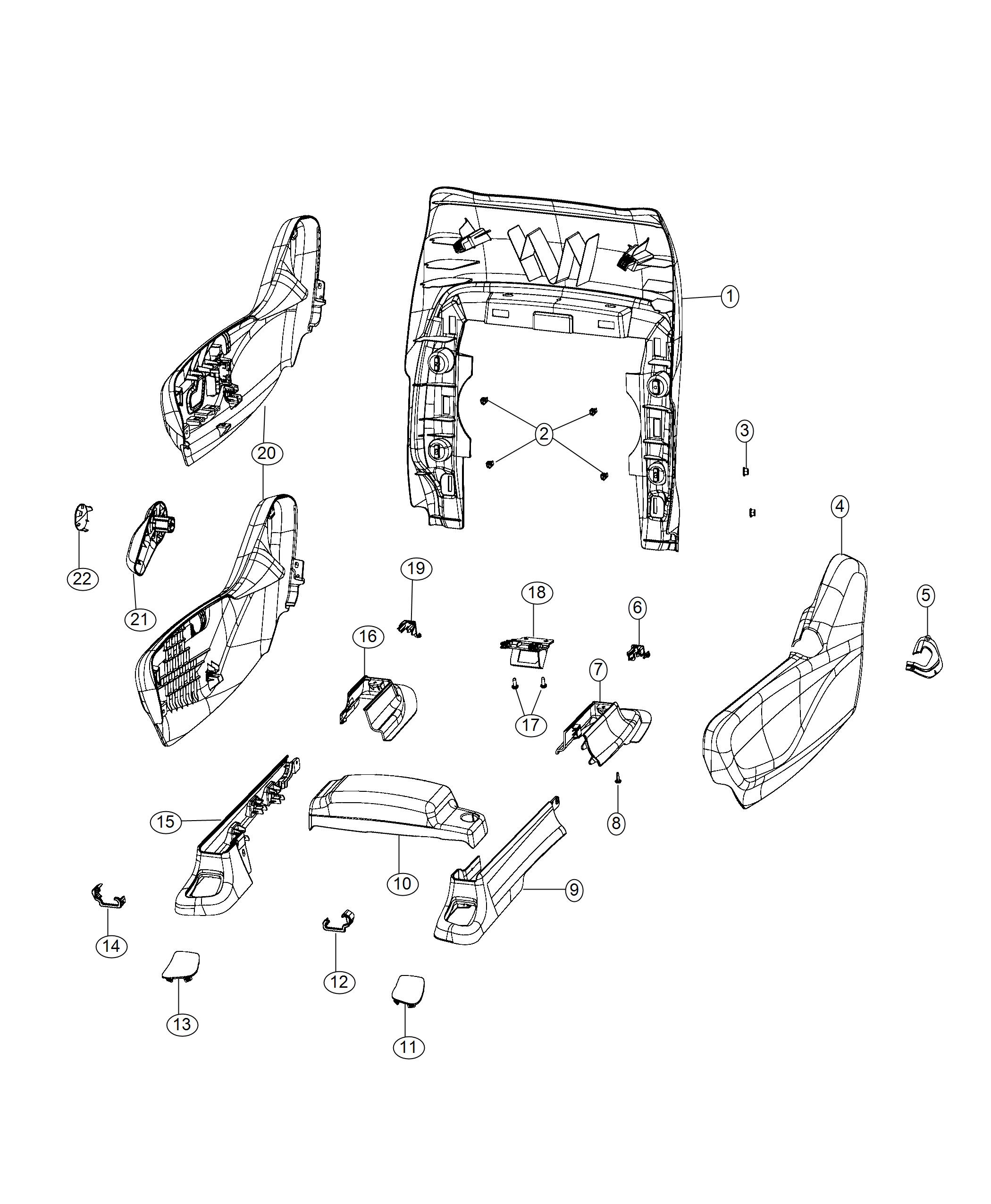 Chrysler Pacifica Cover. Seat track. Inboard rear rh. Trim: [no ...