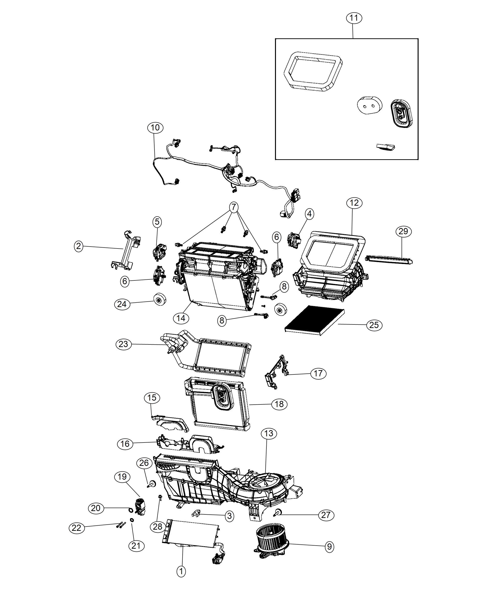 Jeep Wrangler Wiring. Used for: a/c and heater - 68309388AA | Myrtle