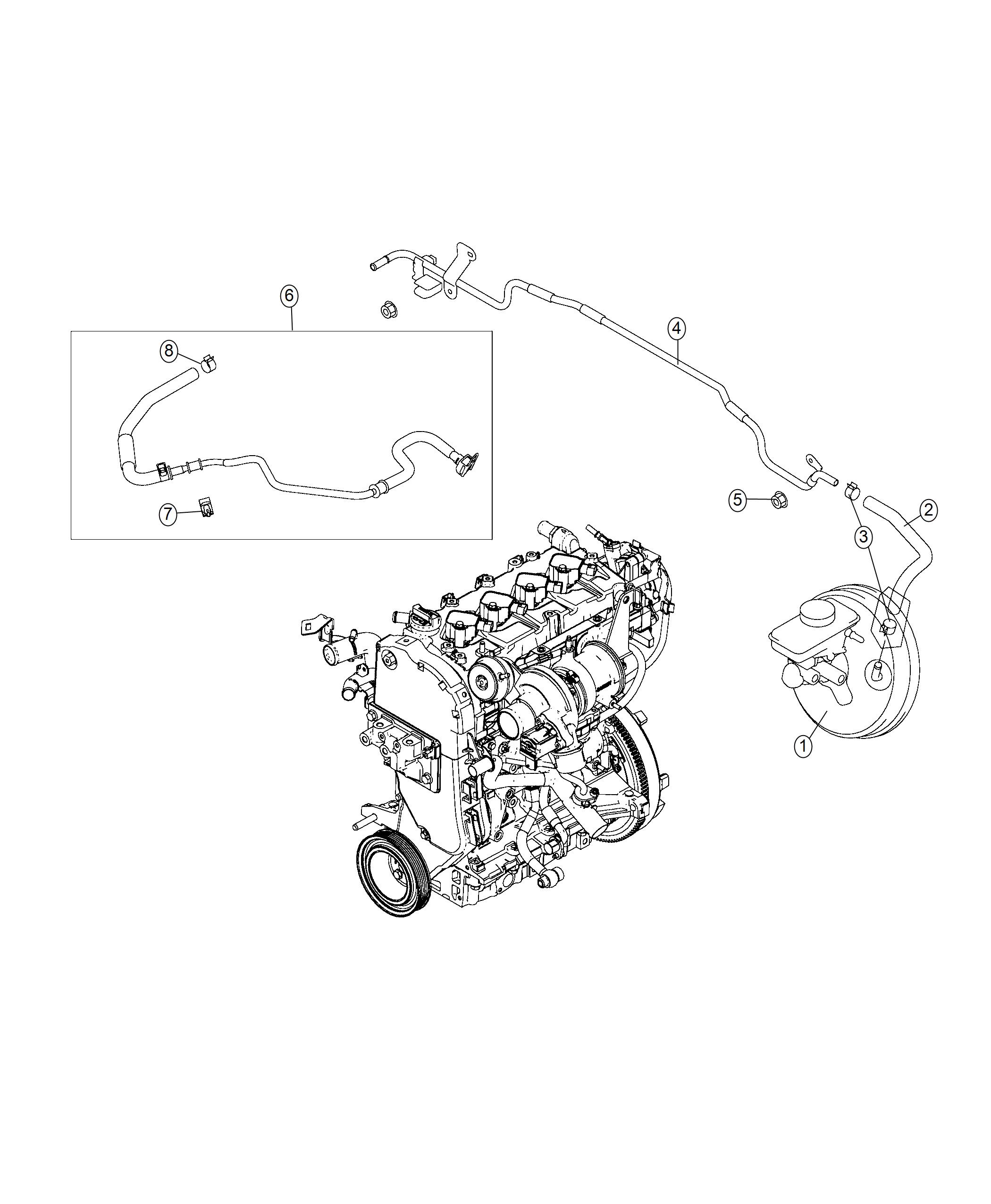 2019 Fiat 124 Spider Hose. Brake booster vacuum. Hoses ...